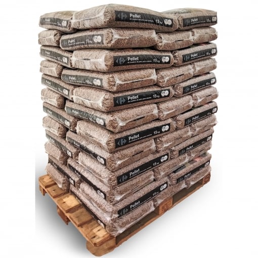 Pellet Carrefour ENplus A1, pallet da 77 sacchi da 15 kg