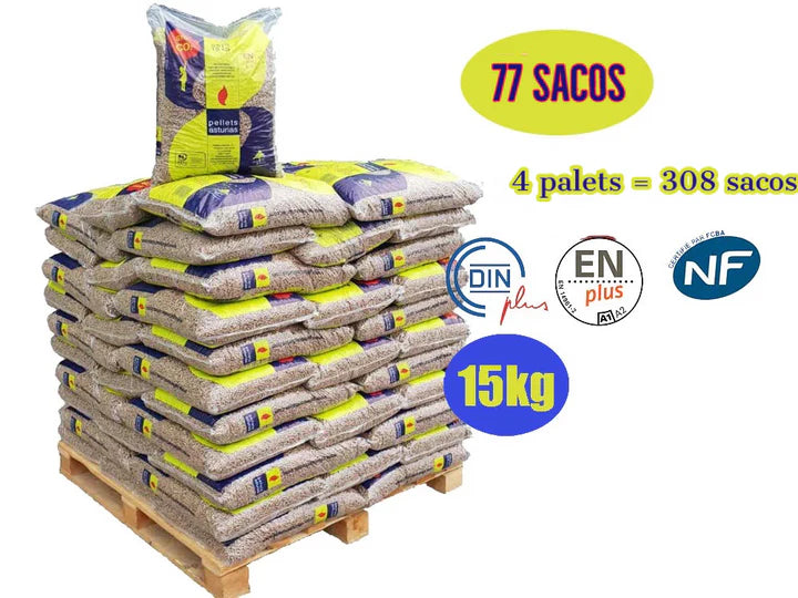 Pellet Asturias, 4 pallet da 308 sacchi da 15 kg